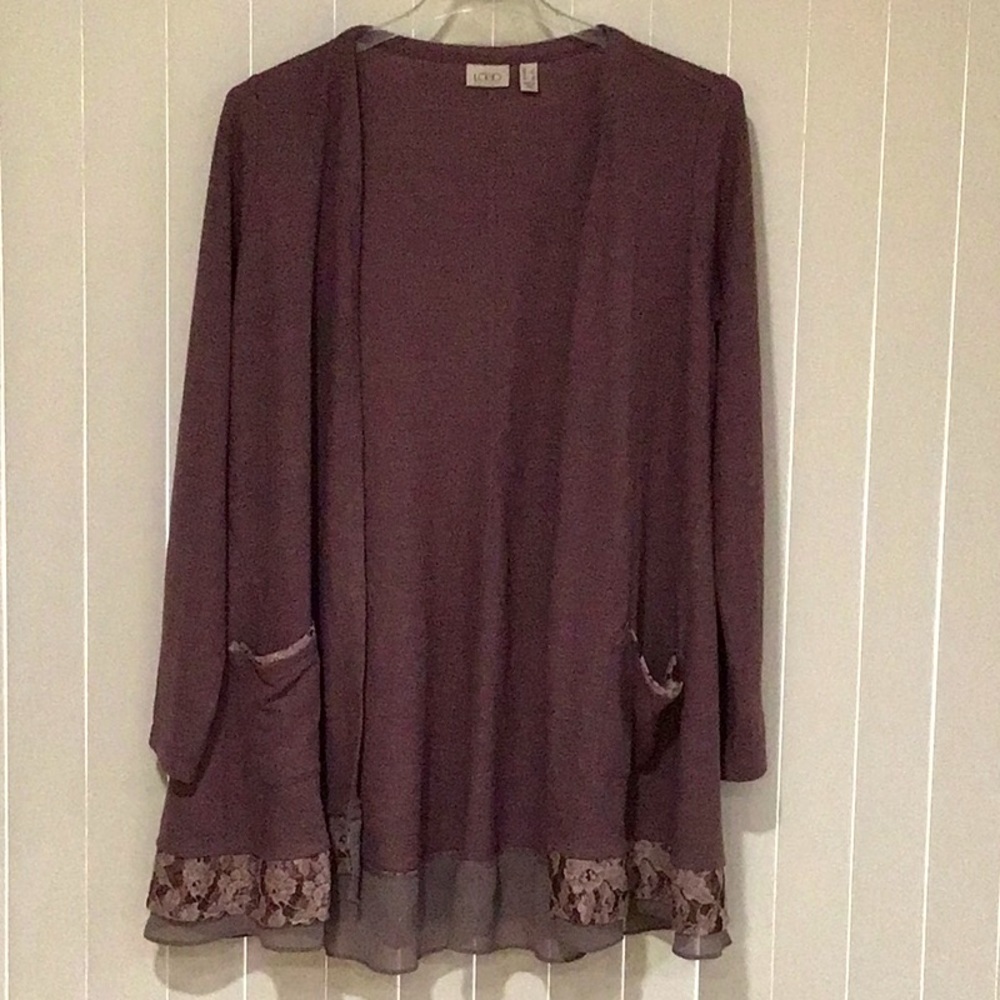 Logo by Lori Goldstein waffle knit cardigan